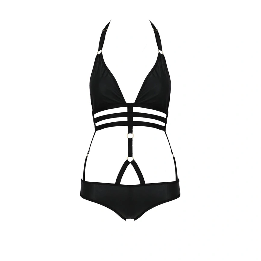 Боди монокини под латекс Passion Exclusive LAMIS BODY L/XL, black фото 7