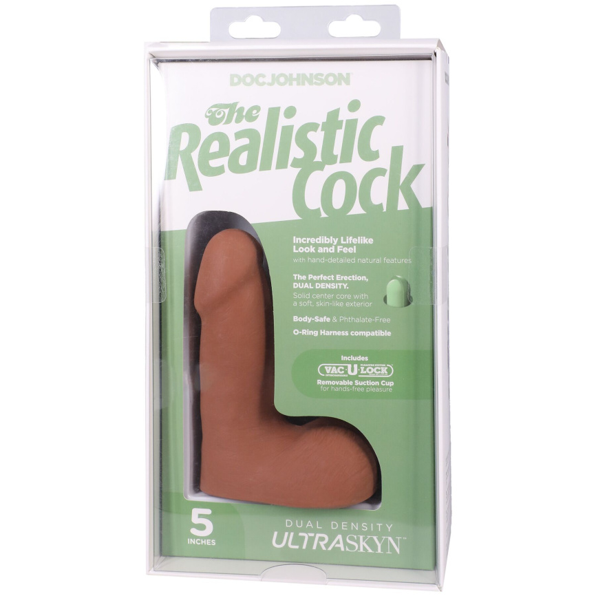 Фалоімітатор Doc Johnson The Realistic Cock ULTRASKYN - 5 Inch with Balls Caramel фото 9
