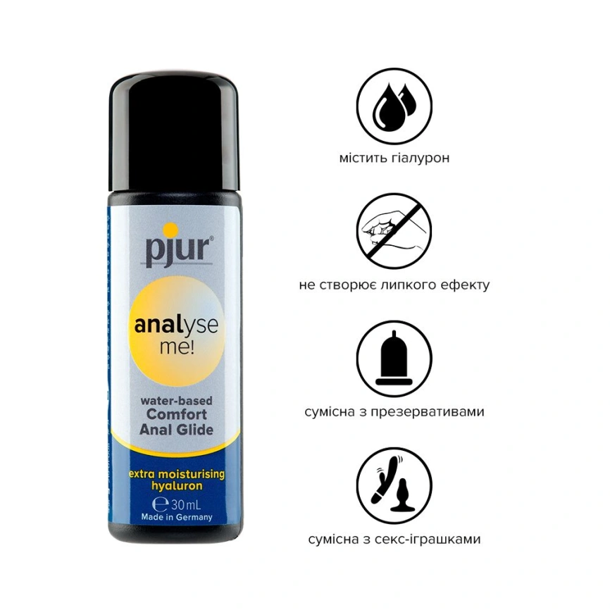 Анальный лубрикант pjur analyse me! Moisturising 30 мл, на водной основе, с гиалуроном фото 2