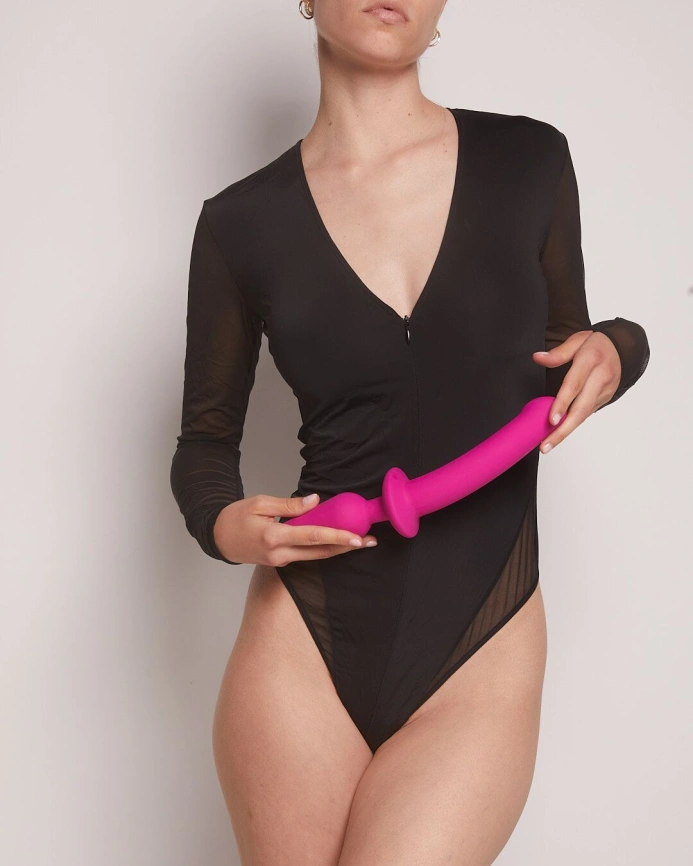 Анальная пробка с дилдо 2в1 Strap-On-Me SWITCH PLUG-IN DILDO Fuchsia L, диаметр 4,5/3,4 см фото 5