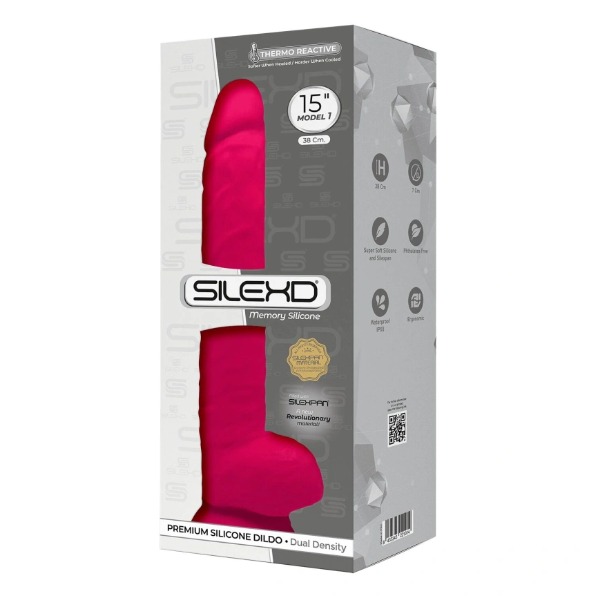 Фаллоимитатор SilexD Kingston Pink (MODEL 15in), двухслойный, силикон+Silexpan, диаметр 7 см фото 3