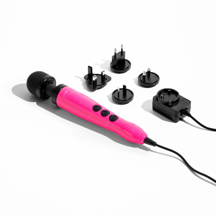 Вібромасажер DOXY Die Cast 3 Hot Pink, дуже потужний, живлення 220В, металевий корпус фото 5