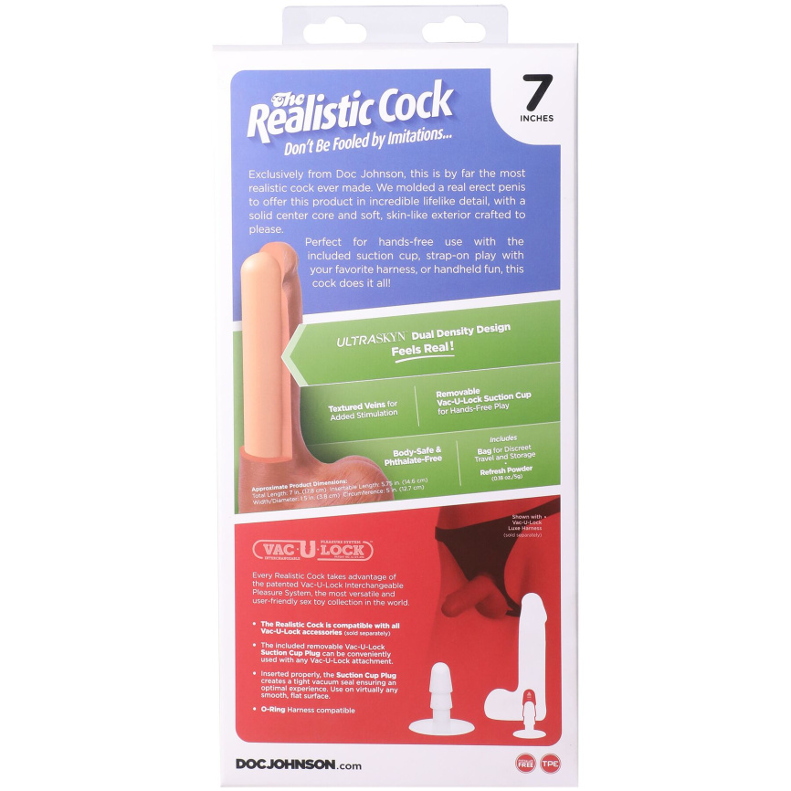 Фалоімітатор Doc Johnson The Realistic Cock ULTRASKYN - 7 Inch with Balls Caramel фото 11