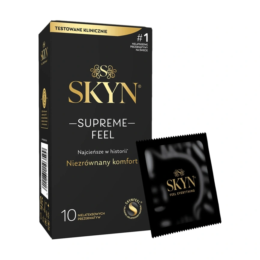 Ультратонкие безлатексные презервативы SKYN Supreme Feel 10 шт, 0,035 мм, естественная текстура кожи фото 1