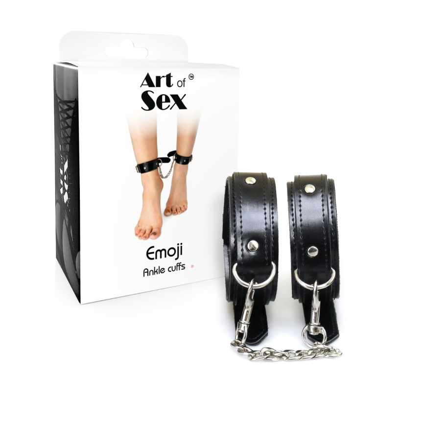 Поножі з екошкіри Art of Sex - Legcuffs Emoji фото 3