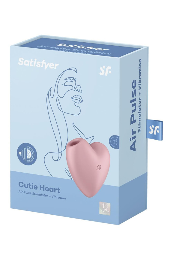 Вакуумний стимулятор-серце з вібрацією Satisfyer Cutie Heart Light Red фото 7