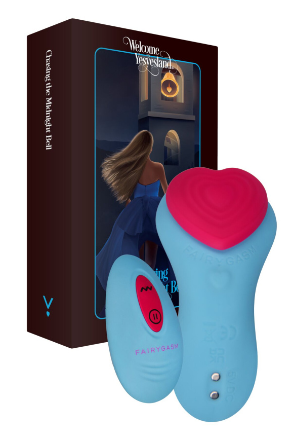 Вібратор у трусики FairyGasm HeartGem blue, на магніті, пульт ДК фото 1
