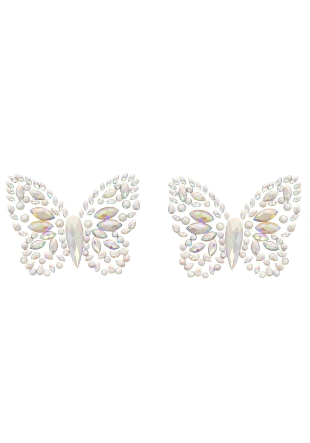 Пэстис-бабочки из кристаллов Leg Avenue Chrysallis nipple sticker, наклейки, светятся в темноте фото 3