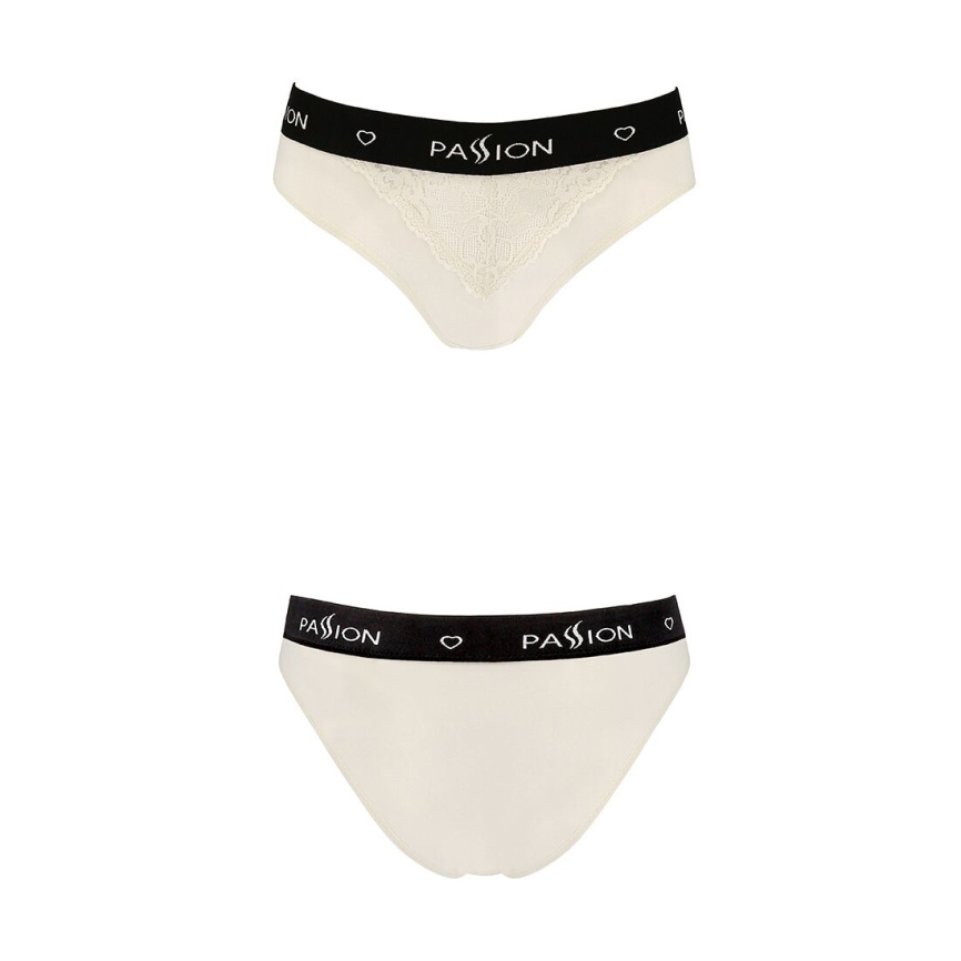 Трусики з широкою гумкою і мереживом Passion PS001 PANTIES M, ecru фото 4