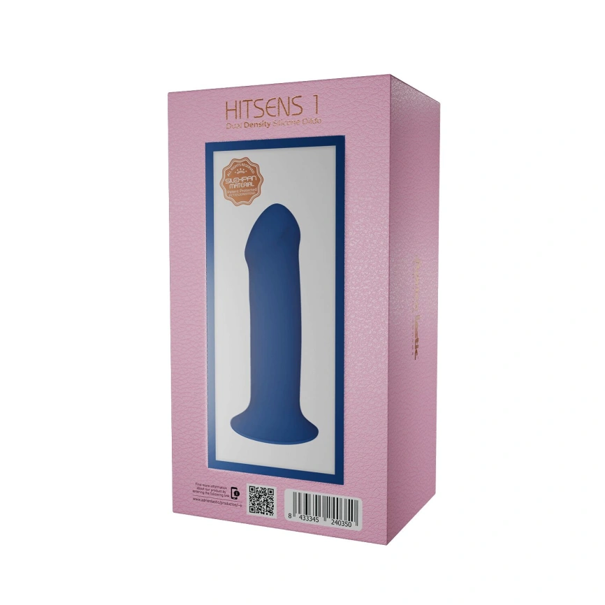 Двухслойный дилдо Adrien Lastic Hitsens 1 Blue, подходит для страпона, диаметр 4,5 см, длина 17,7 см фото 3