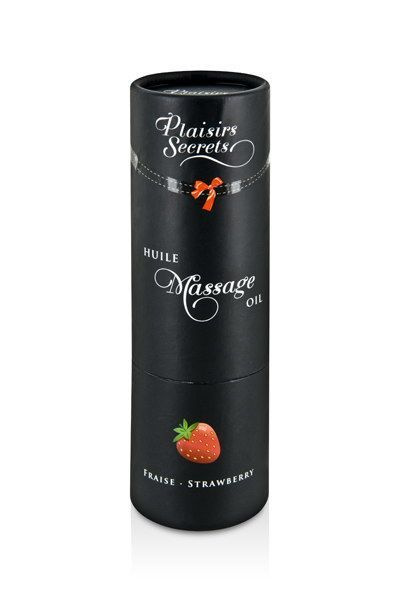 Масажна олія Plaisirs Secrets Strawberry (59 мл) з афродизіаками, їстівна, подарункове паковання фото 3