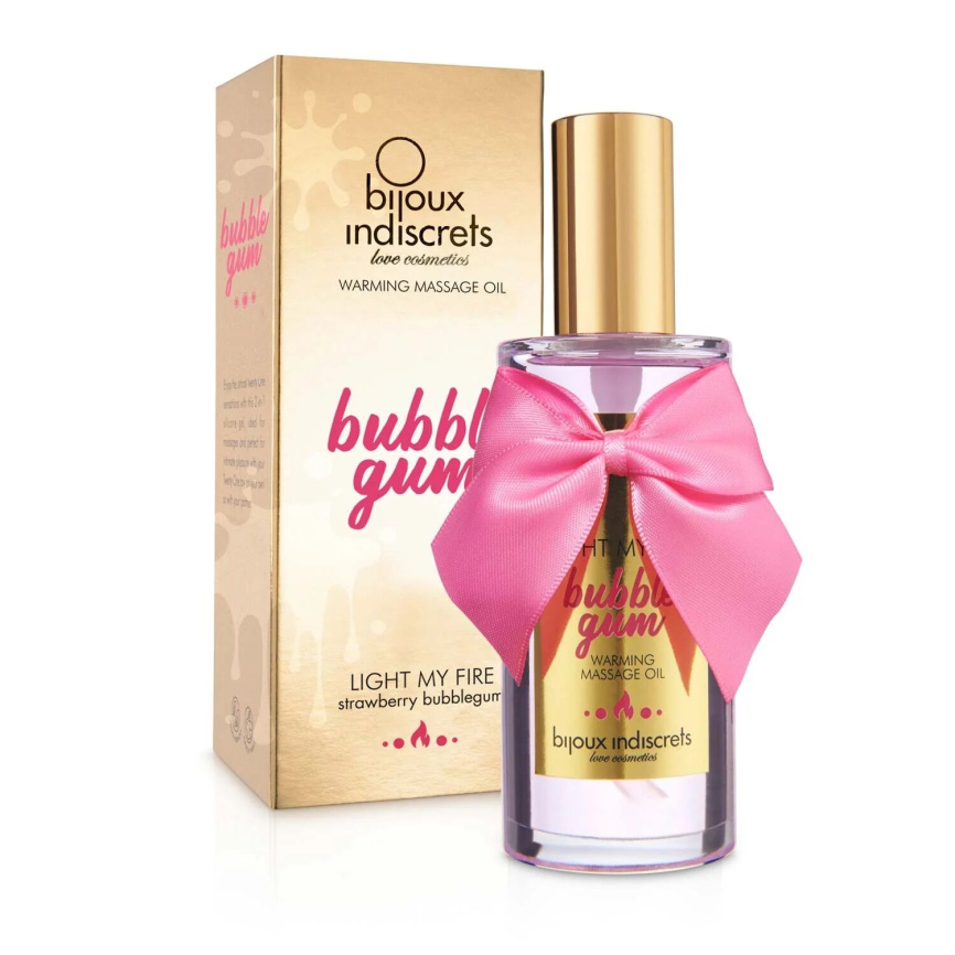 Розігрівальна олія Bijoux Indiscrets Light my Fire – Strawberry Bubblegum (100 мл) фото 2