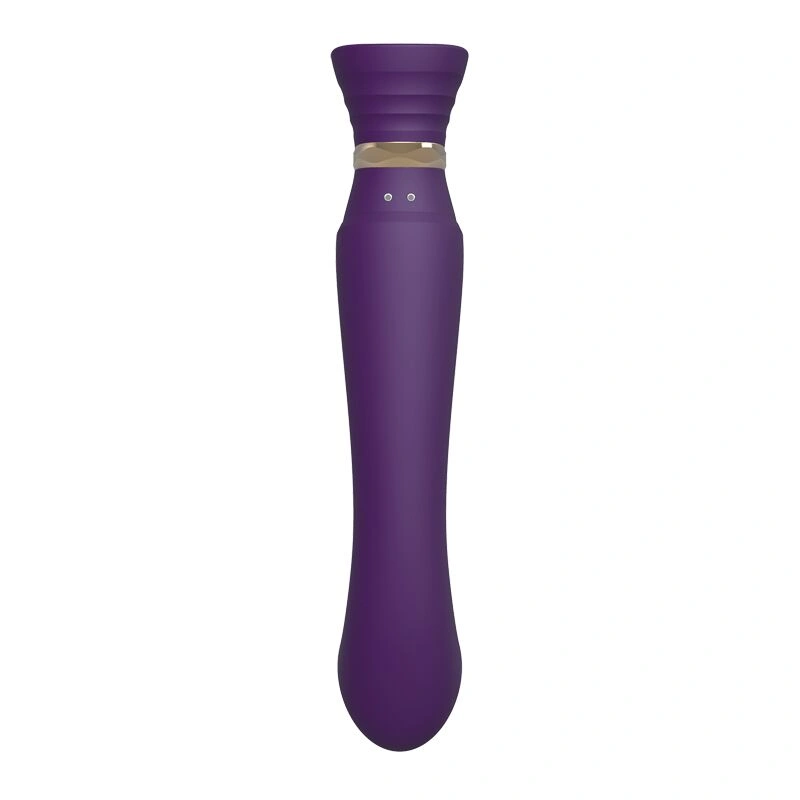 Смартвибратор 3в1 Zalo — Queen Set Twilight Purple, пульсирующая жемчужина и вакуум, кристалл Swarovski фото 10
