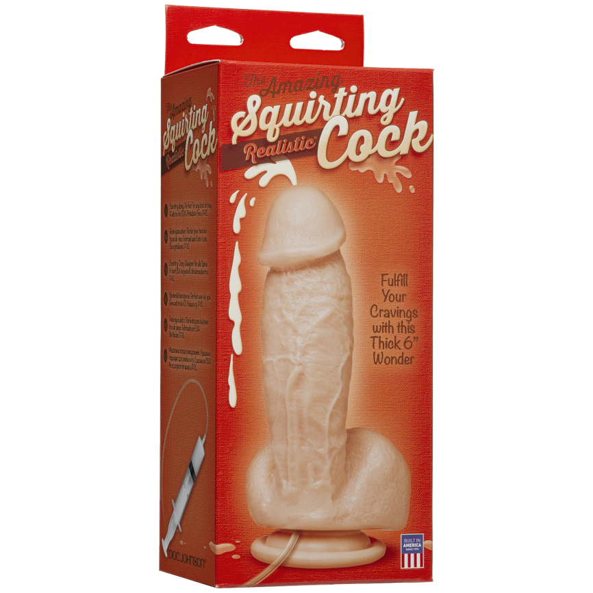 Фалоімітатор, що кінчає Doc Johnson The Amazing Squirting Realistic Cock, ПВХ, діаметр 5,1см фото 3