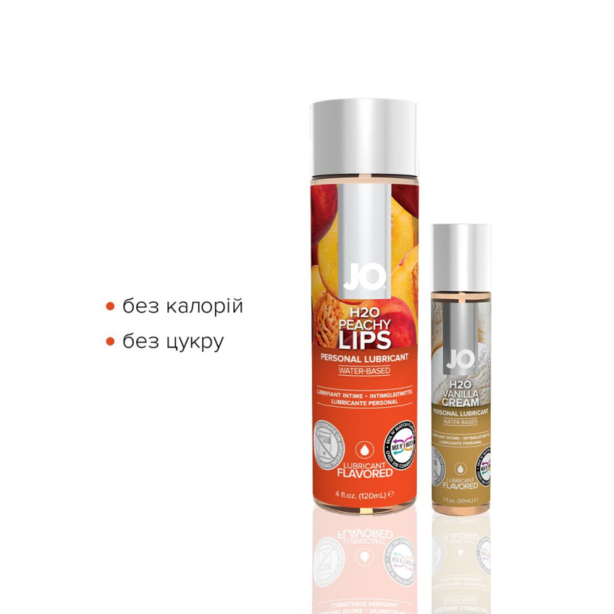 Комплект JO GWP — Peaches & Cream — Peachy Lips 120 мл & H2O Vanilla 30 мл фото 2
