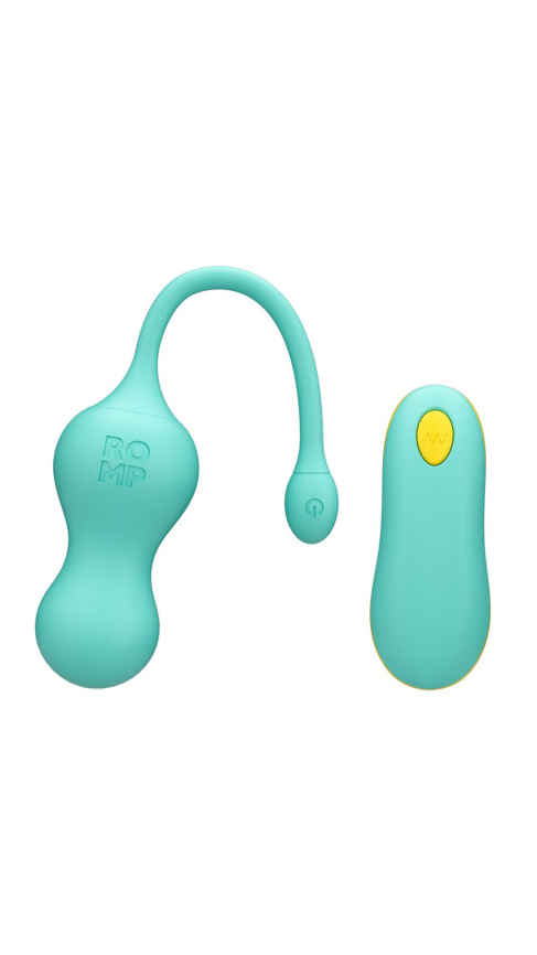 Віброяйце для точки G з пультом керування Romp Cello Light Teal, водонепроникне фото 1