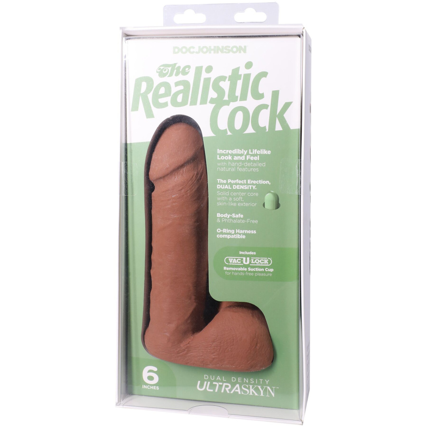 Фалоімітатор Doc Johnson The Realistic Cock ULTRASKYN - 6 Inch with Balls Caramel фото 9