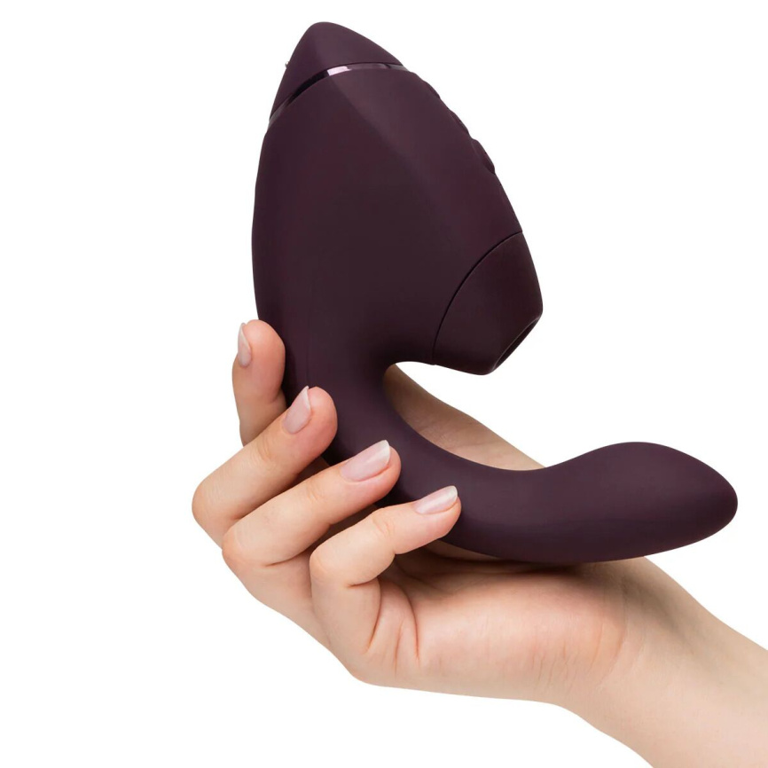 Подвійний вакуумний кліторальний стимулятор з вібрацією Womanizer Next Duo - Dark Purple фото 8