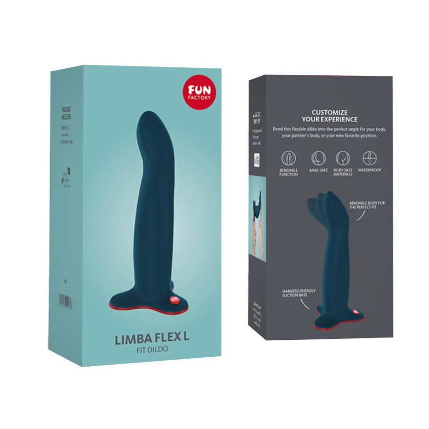 Фалоімітатор Fun Factory LIMBA FLEX L, колір морської хвилі, гнучкий, з ефектом пам’яті, підходить для точки G фото 7