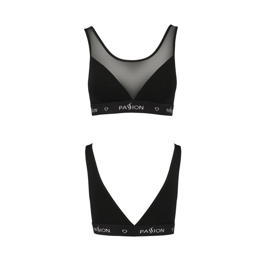 Топ з прозорою вставкою Passion PS002 TOP M, black фото 5