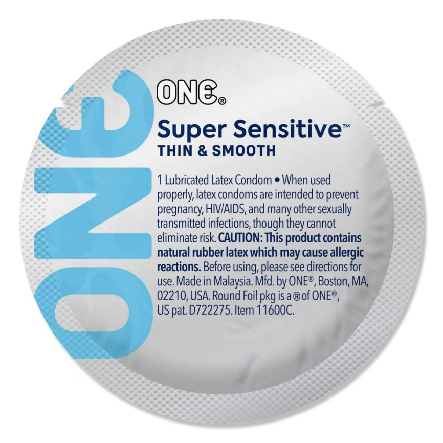 Презерватив ONE Super Sensitive, 1 шт, гладкий, c дополнительной смазкой фото 1