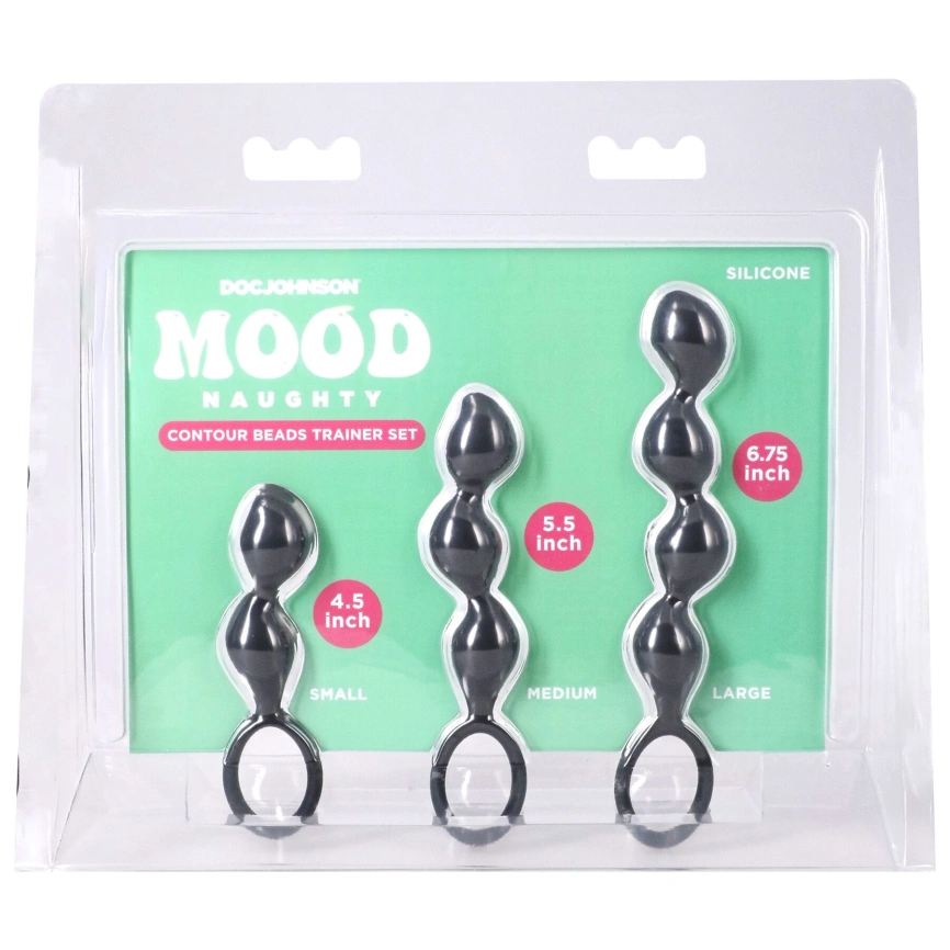 Набор анальных игрушек Doc Johnson Mood Naughty Contour Beads Trainer Set фото 5