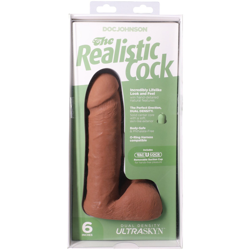 Фалоімітатор Doc Johnson The Realistic Cock ULTRASKYN - 6 Inch with Balls Caramel фото 10