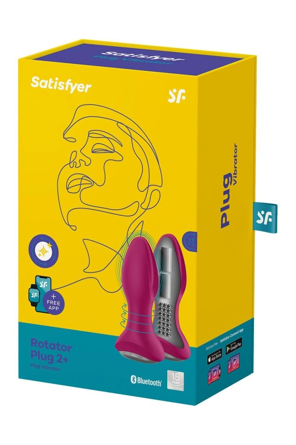 Анальная смарт вибропробка с жемчужным массажем Satisfyer Rotator Plug 2+ Violet фото 9