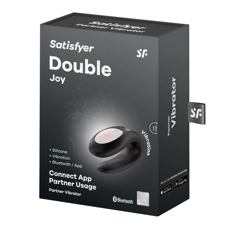 Смарт-вибратор для пар Satisfyer Double Joy Black с широким клиторальным стимулятором фото 8