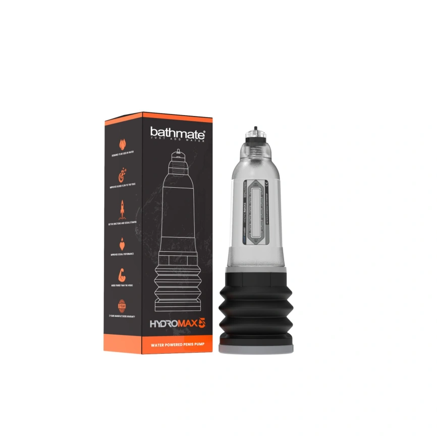 Гидропомпа Bathmate Hydromax 5 Clear, для члена длиной от 7,5 до 12,5 см, диаметр до 4,5 см фото 5