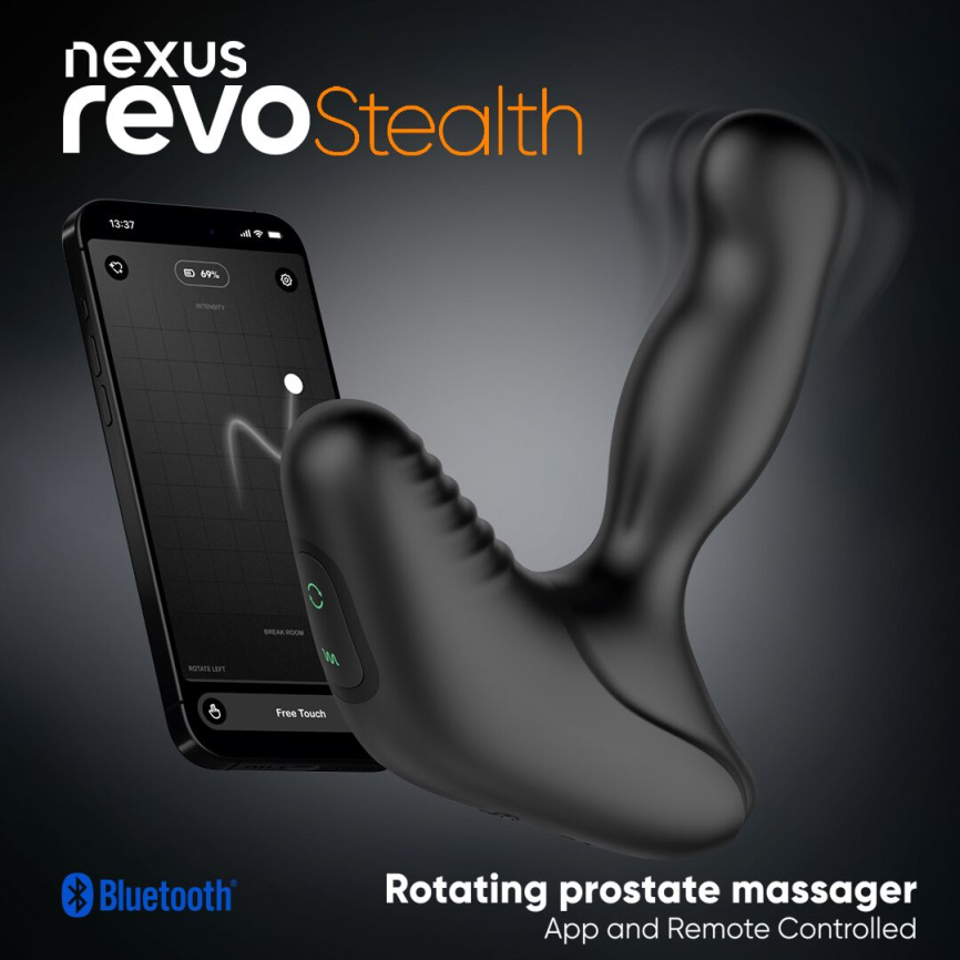 Смарт-масажер простати Nexus Revo Stealth with APP, вібрація+ротація, пульт ДУ, до 10 годин роботи фото 9