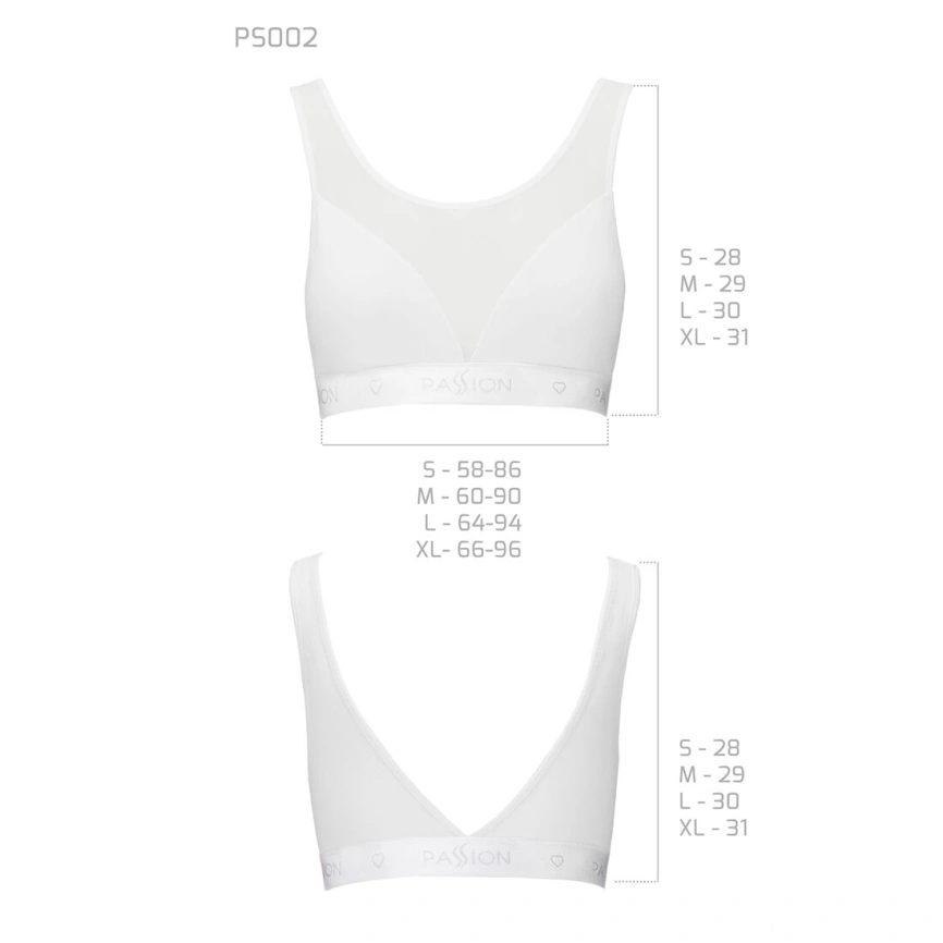 Топ с прозрачной вставкой Passion PS002 TOP S, white фото 10