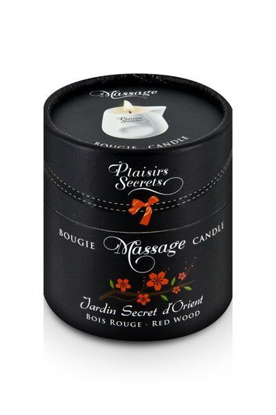 Масажна свічка Plaisirs Secrets Red Wood (80 мл) подарункове паковання, керамічний посуд фото 3