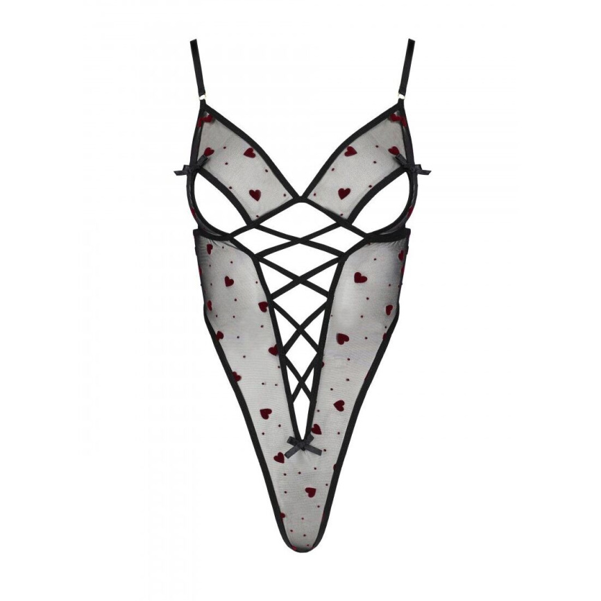 Еротичний боді з малюнком Passion LOVELIA BODY S/M, black фото 5