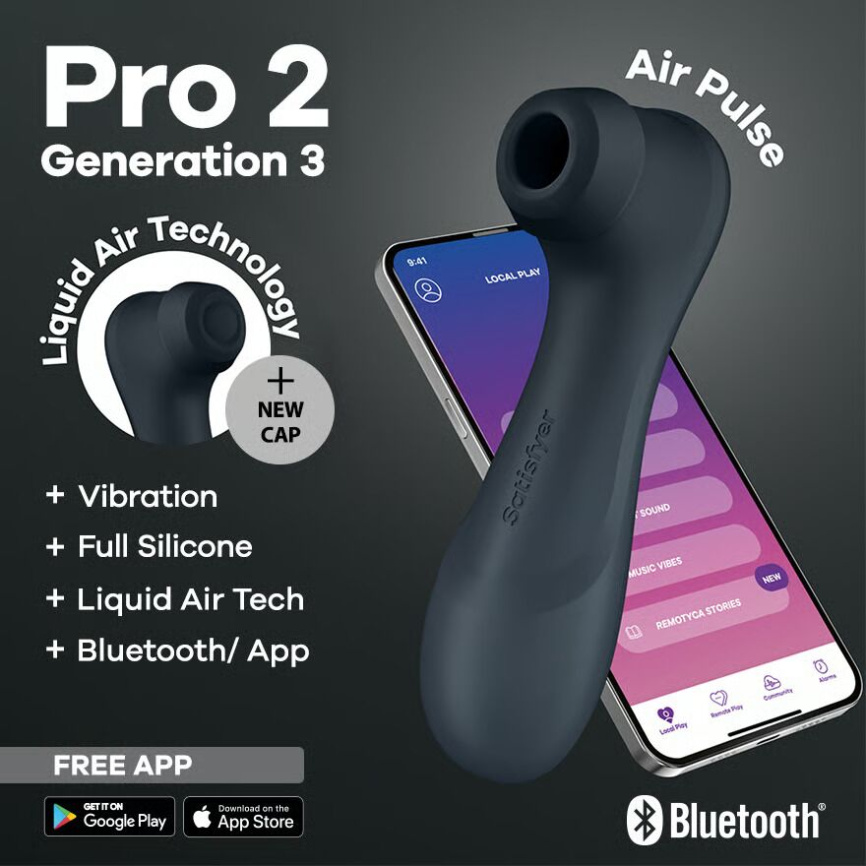Вакуумний кліторальний стимулятор Satisfyer Pro 2 Generation 3 with Liquid Air Connect App Dark Grey фото 7