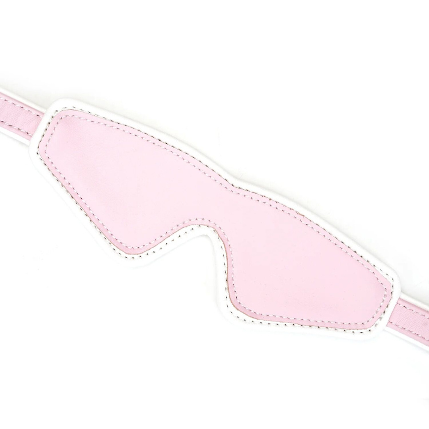 Шкіряна маска на очі Liebe Seele White & Pink Fairy Goat Leather Blindfold фото 3