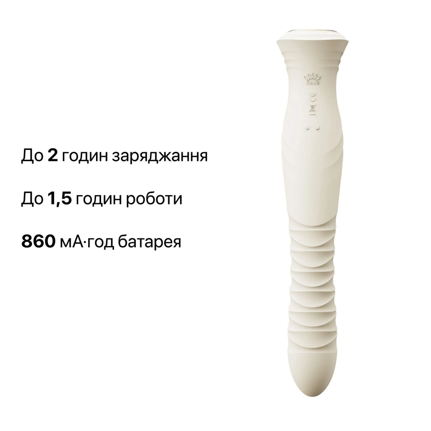 Смарт пульсатор-кролик с вибрацией Zalo Mose 2 Ivory White, подогрев до 42 °C, кристалл Swarovski фото 22