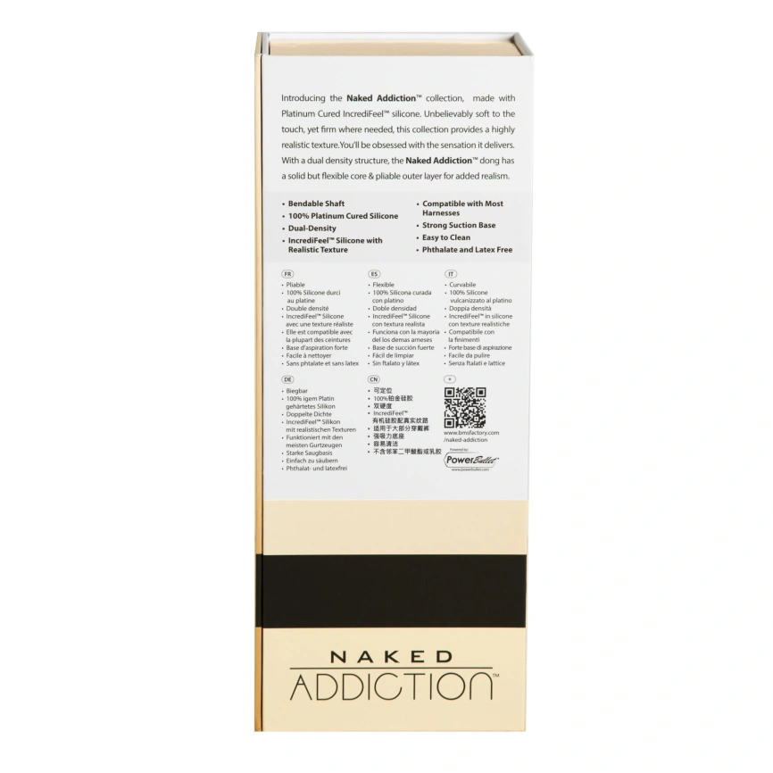 Фаллоимитатор Naked Addiction — 9″ Silicone Dual Density Bendable Dildo Vanilla, вибропуля в подарок фото 10
