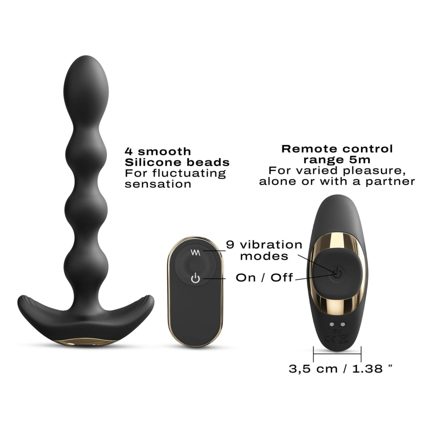 Анальный вибратор-бусы Dorcel FLEXI BALLS, гибкий ствол, пульт ДУ фото 4