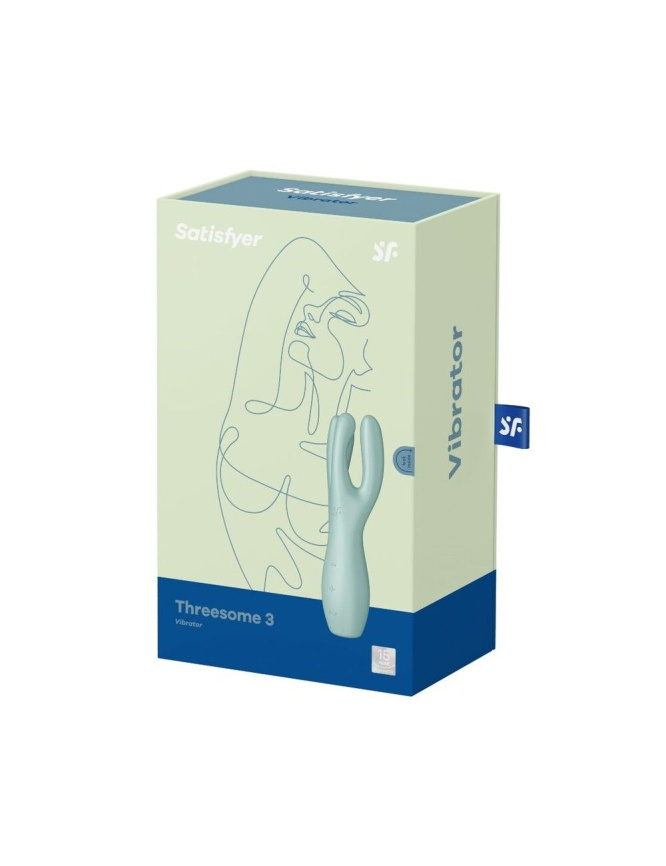 Кліторальний вібратор Satisfyer Threesome 3 Mint з трьома пальчиками фото 4