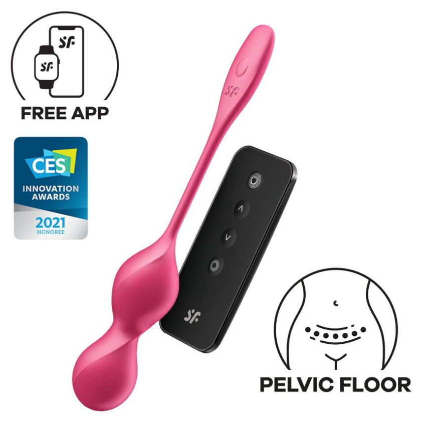 Вагінальні смарт-кульки з вібрацією Satisfyer Love Birds 2 Connect App Red, 86 г, пульт ДК фото 1