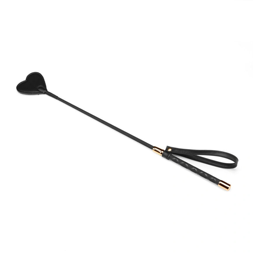 Шлепалка-сердечко Liebe Seele Black Organosilicon Riding Crop, экокожа фото 1