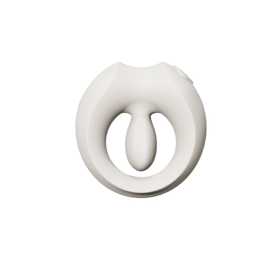 Ерекційне смарт-віброкільце Zalo Apis Ivory White, до 4 годин роботи, зарядний кейс фото 2