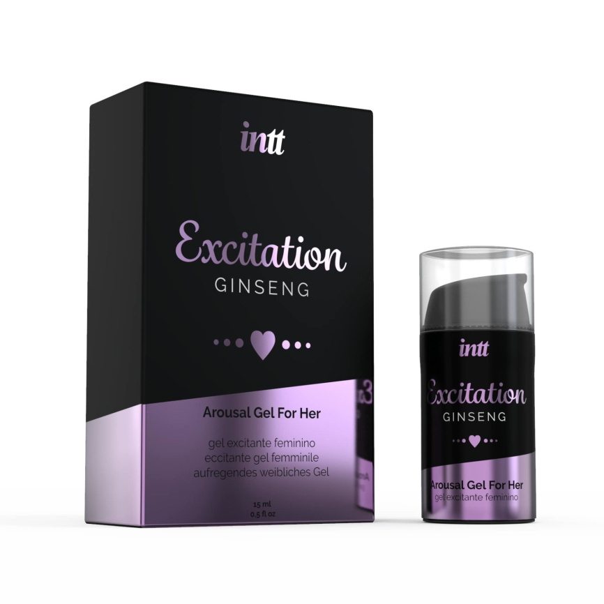 Збуджувальний гель Intt Excitation (15 мл) з екстрактом женьшеню, з ефектом вібрації фото 1
