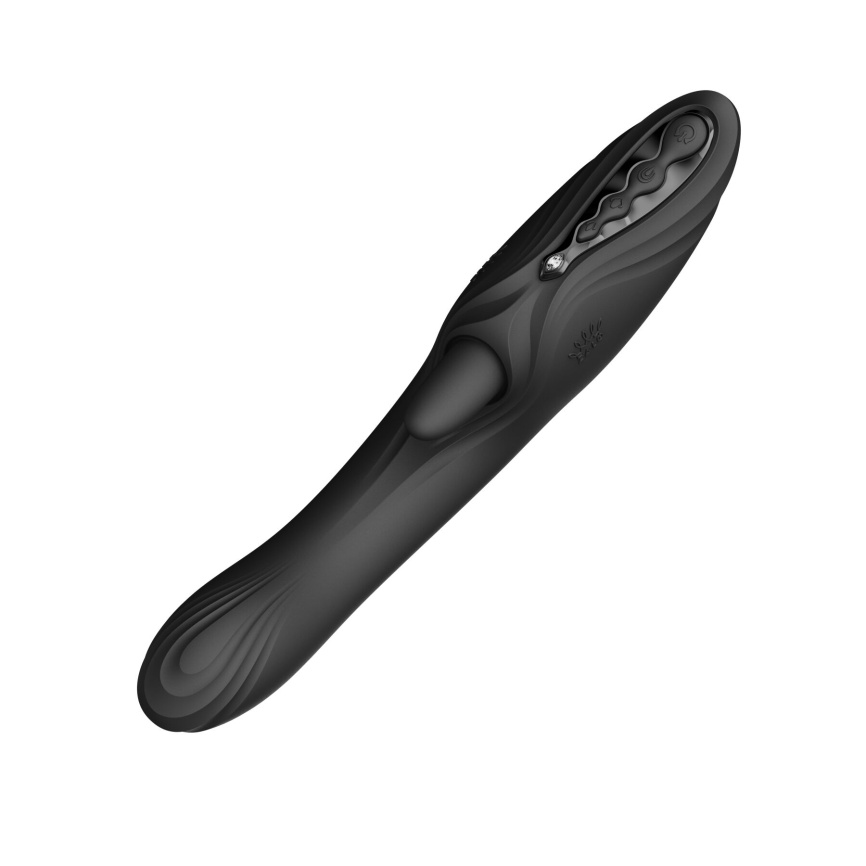 Смарт-вібратор Zalo Ares Obsidian Black, підігрів, 3 мотори, язичок для клітора, стимуляція точки G фото 3