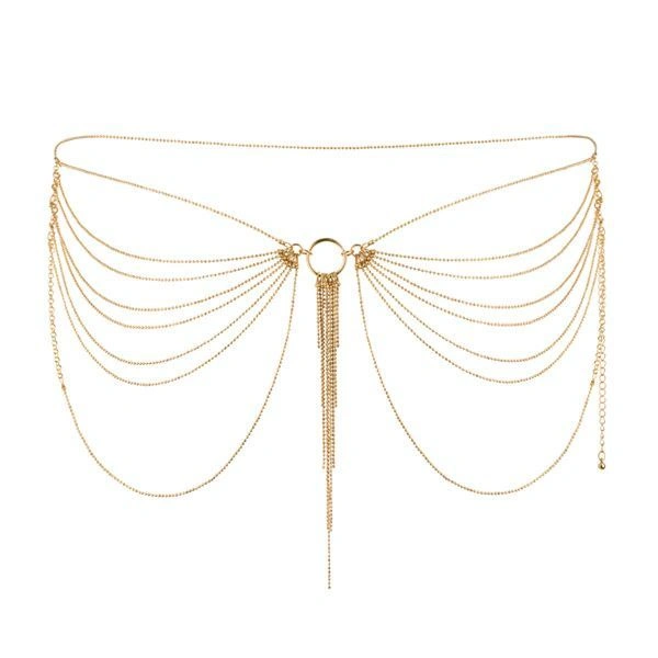 Цепочка на трусики или лиф Bijoux Indiscrets MAGNIFIQUE Waist Chain - Gold, украшение на тело фото 1