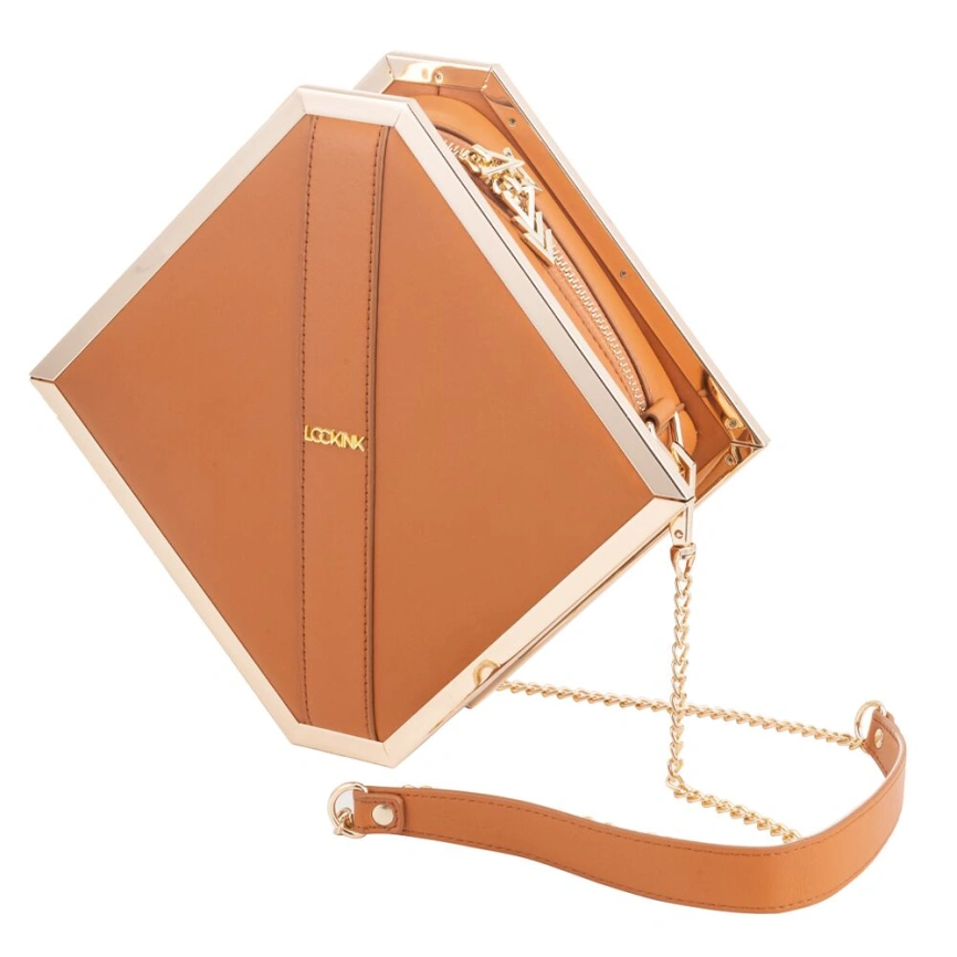 Сумка для секс-игрушек LOCKINK Mysterious Square Kink Bag, коричневая, набор для бондажа в комплекте фото 1