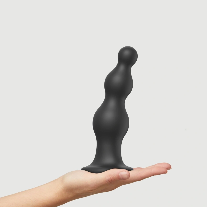 Насадка для страпона Strap-On-Me Dildo Plug Beads Black XXL фото 2