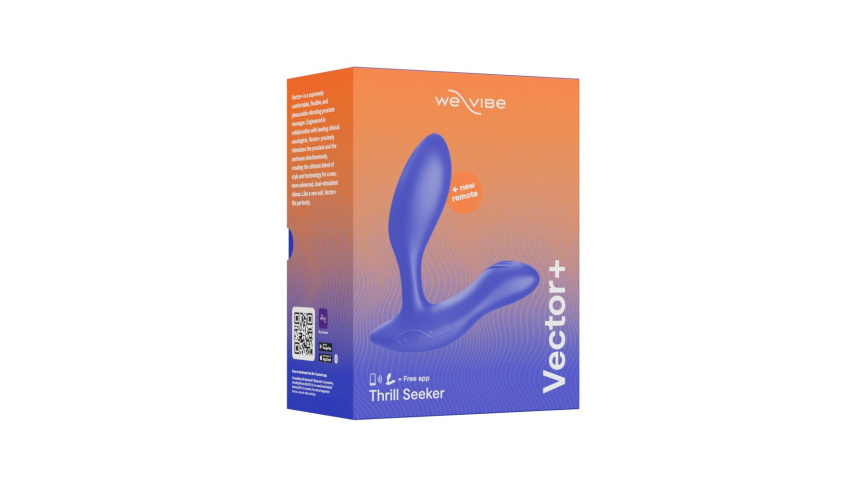 Смарт-вібромасажер простати We-Vibe Vector+ ROYAL BLUE, пульт ДК, регульований кут нахилу фото 8