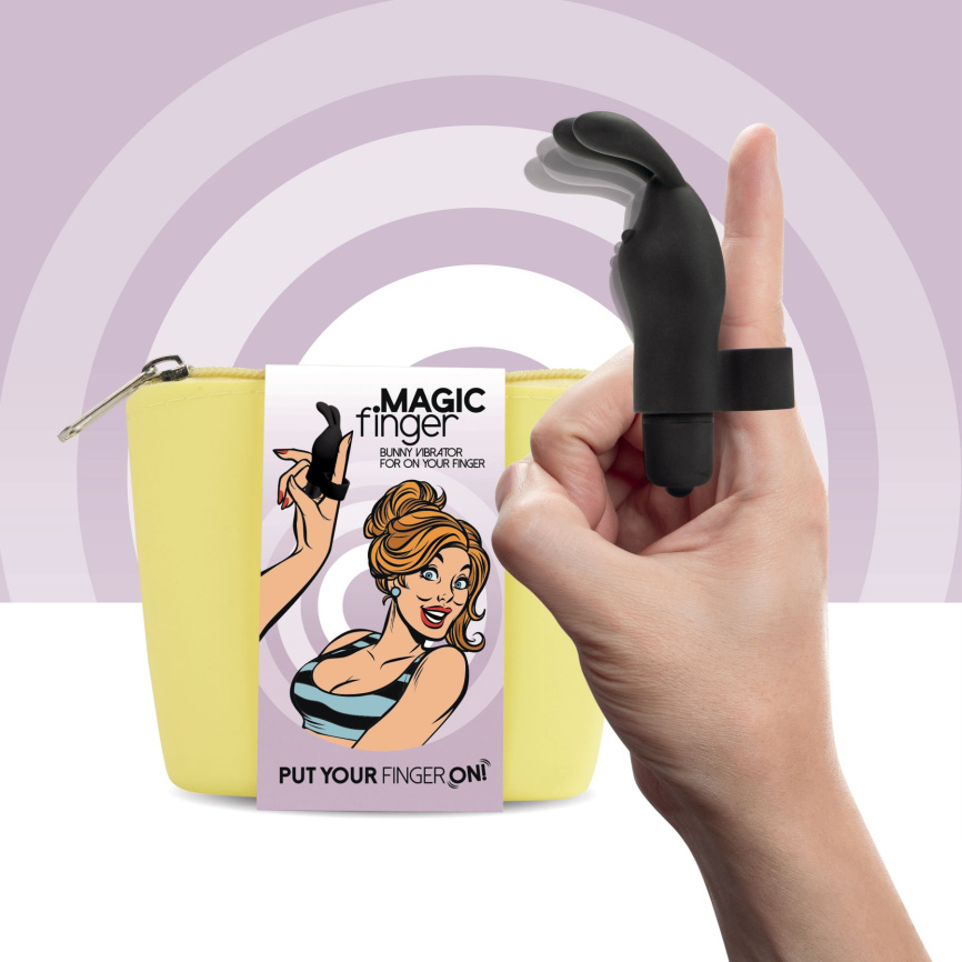 Вібратор на палець FeelzToys Magic Finger Vibrator Black фото 1
